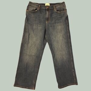 DU/ER Pimlico Performance‎ Wide Leg Jeans Blue Denim 33x28 Mens Cropped Skater